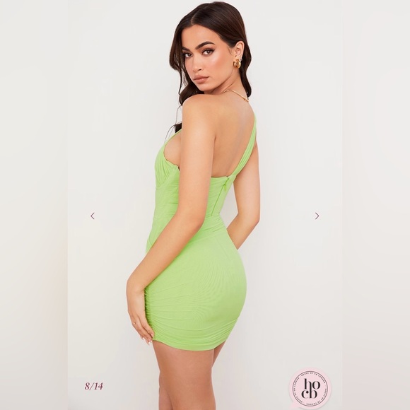 House of CB - ‘CLEMENTINE’ LIME CUT OUT MINI DRESS - Picture 8 of 16